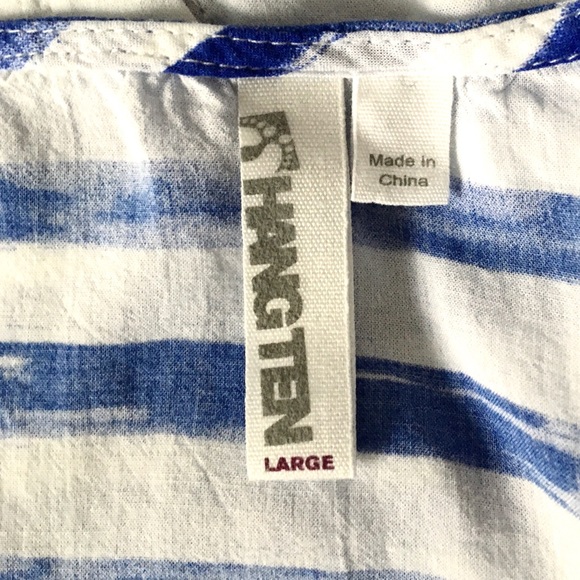 HANG TEN blue & white stripe hi lo scoop neck top - Picture 5 of 5